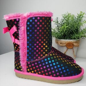 Zodiac American Original Girls Polka Dot Rainbow Color Winter Casual Boots sz 3